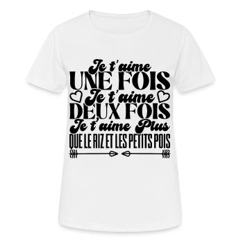 Ich liebe dich einmal, ich liebe dich zweimal - Frauen T-Shirt atmungsaktiv - Weiß - Vorne - AI Model Female 172 dark (172cm)