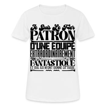 Fier patron d'une équipe incroyable Drôle d’emploi - T-shirt respirant Femme - blanc - Devant - AI Model Female 172 dark (172cm)