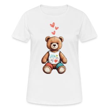 Teddy Bear Cartoon with Hearts Teddy Bear Cute - Women's Breathable T-Shirt - white - Front - AI Model Female 172 dark (172cm)