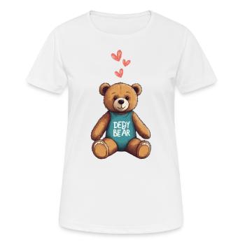 Teddy Bear Cartoon with Hearts Teddy Bear Cute - Women's Breathable T-Shirt - white - Front - AI Model Female 172 dark (172cm)