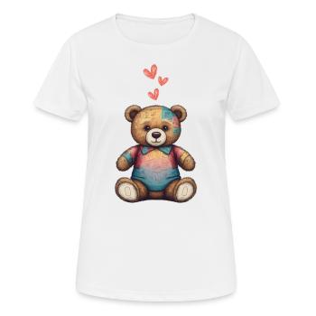 Teddy Bear Cartoon with Hearts Teddy Bear Cute - Women's Breathable T-Shirt - white - Front - AI Model Female 172 dark (172cm)