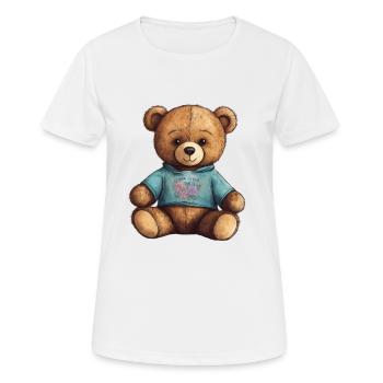 Teddy Bear Cartoon with Hearts Teddy Bear Cute - Women's Breathable T-Shirt - white - Front - AI Model Female 172 dark (172cm)