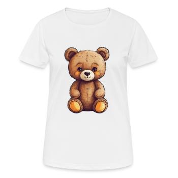 Teddy Bear Cartoon with Hearts Teddy Bear Cute - Women's Breathable T-Shirt - white - Front - AI Model Female 172 dark (172cm)