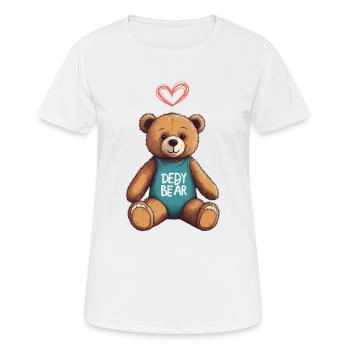 Teddy Bear Cartoon with Heart Teddy Bear Cute - Women's Breathable T-Shirt - white - Front - AI Model Female 172 dark (172cm)