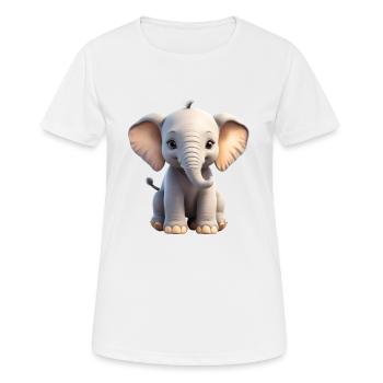 3D Elefant Bunt Süßes Elefanten Baby - Frauen T-Shirt atmungsaktiv - Weiß - Vorne - AI Model Female 172 dark (172cm)