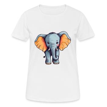 Elephant Colorful Cute Elephant Baby - Women's Breathable T-Shirt - white - Front - AI Model Female 172 dark (172cm)