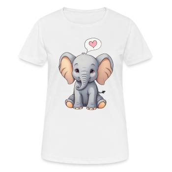 Elephant Colorful Cute Elephant Baby - Women's Breathable T-Shirt - white - Front - AI Model Female 172 dark (172cm)