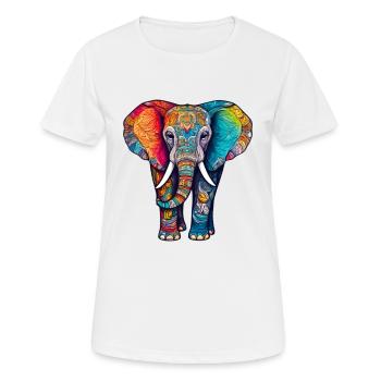 Éléphant Coloré Mignon Éléphant Bébé Mandala Hindi - T-shirt respirant Femme - blanc - Devant - AI Model Female 172 dark (172cm)