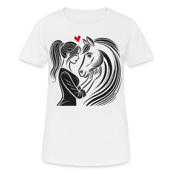 Pferd, Reiten, Reiterin, Pferdebesitzer, Reitsport - Frauen T-Shirt atmungsaktiv - Weiß - Vorne - AI Model Female 172 dark (172cm)