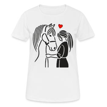 Pferd, Reiten, Reiterin, Pferdebesitzer, Reitsport - Frauen T-Shirt atmungsaktiv - Weiß - Vorne - AI Model Female 172 dark (172cm)