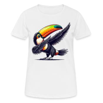 Toucan, Tropical Bird, Dabbing, Exotic - Women's Breathable T-Shirt - white - Front - AI Model Female 172 dark (172cm)