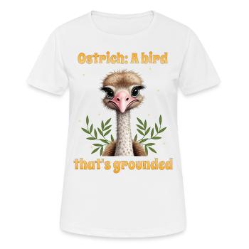 L’autruche, un oiseau qui s’ancre - T-shirt respirant Femme - blanc - Devant - AI Model Female 172 dark (172cm)