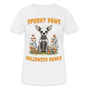 Pattes effrayantes et hurlements d’Halloween - T-shirt respirant Femme - blanc - Devant - AI Model Female 172 dark (172cm)