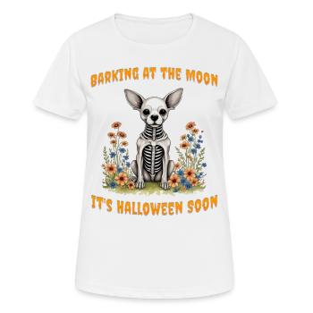 Aboyer à la lune, c’est bientôt Halloween - T-shirt respirant Femme - blanc - Devant - AI Model Female 172 dark (172cm)