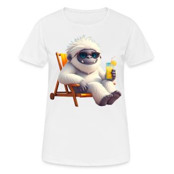 Yeti Monster dans une chaise longue - T-shirt respirant Femme - blanc - Devant - AI Model Female 172 dark (172cm)