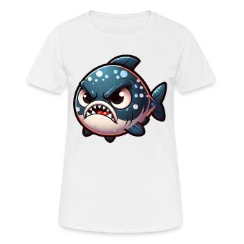 cute angry Piranha - Frauen T-Shirt atmungsaktiv - Weiß - Vorne - AI Model Female 172 dark (172cm)