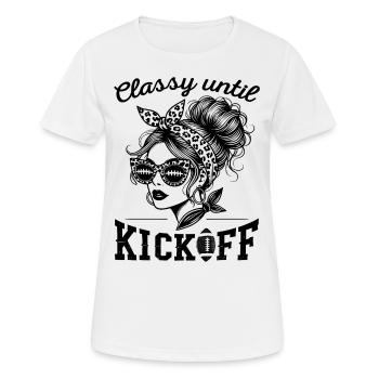 American Football Spieler Footballer Spiel schauen - Frauen T-Shirt atmungsaktiv - Weiß - Vorne - AI Model Female 172 dark (172cm)