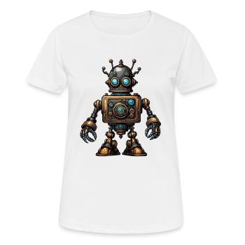 Steampunk-Roboter - Frauen T-Shirt atmungsaktiv - Weiß - Vorne - AI Model Female 172 dark (172cm)