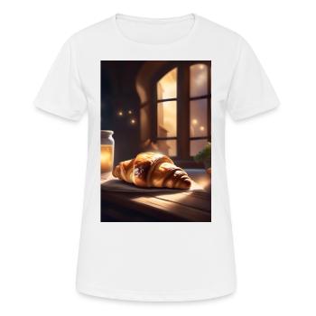Croissants pastry - Women's Breathable T-Shirt - white - Front - AI Model Female 172 dark (172cm)