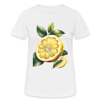 Ein gelbes Zitronen-T-Shirt-Design - Frauen T-Shirt atmungsaktiv - Weiß - Vorne - AI Model Female 172 dark (172cm)