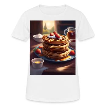 Crêpes pour le petit-déjeuner - T-shirt respirant Femme - blanc - Devant - AI Model Female 172 dark (172cm)