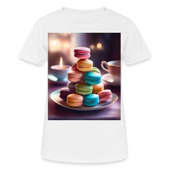 Des macarons savoureux et colorés - T-shirt respirant Femme - blanc - Devant - AI Model Female 172 dark (172cm)