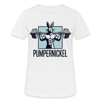 Fitnesstrainer Fitness Bodybuilder Pumpernickel - Frauen T-Shirt atmungsaktiv - Weiß - Vorne - AI Model Female 172 dark (172cm)