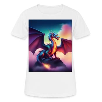 Dragon sur une falaise - T-shirt respirant Femme - blanc - Devant - AI Model Female 172 dark (172cm)