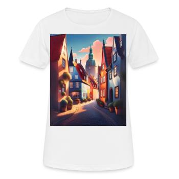 Une promenade dans une ville du Danemark - T-shirt respirant Femme - blanc - Devant - AI Model Female 172 dark (172cm)