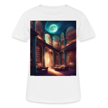 Fantasy-Bibliothek - Frauen T-Shirt atmungsaktiv - Weiß - Vorne - AI Model Female 172 dark (172cm)