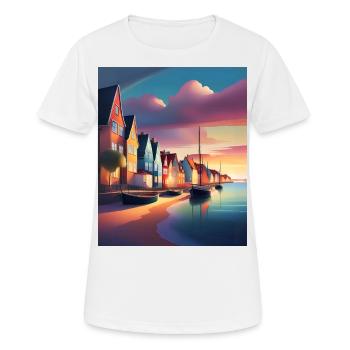 Hafen der Stadt Dänemark - Frauen T-Shirt atmungsaktiv - Weiß - Vorne - AI Model Female 172 dark (172cm)