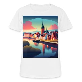 Eine Stadt in Dänemark - Frauen T-Shirt atmungsaktiv - Weiß - Vorne - AI Model Female 172 dark (172cm)