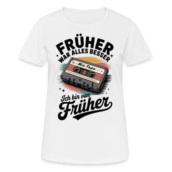 90er Jahre Outfit 80er Party 90s Motto Kassette - Frauen T-Shirt atmungsaktiv - Weiß - Vorne - AI Model Female 172 dark (172cm)