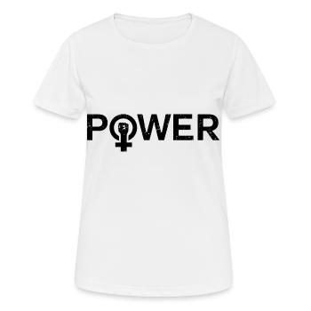 Girl Power Frauenpower Feminismus - Frauen T-Shirt atmungsaktiv - Weiß - Vorne - AI Model Female 172 dark (172cm)