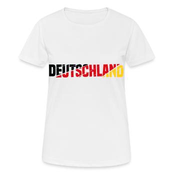 Coupe du Monde Maillot Marchandises Allemagne - T-shirt respirant Femme - blanc - Devant - AI Model Female 172 dark (172cm)