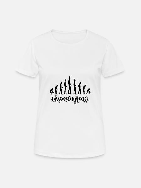 Evolution - Frauen T-Shirt atmungsaktiv - Weiß