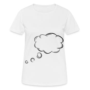 Thought bubble customizable with sentences or words - Women's Breathable T-Shirt - white - Front - AI Model Female 172 dark (172cm)