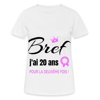 40 ans anniversaire femme millésime 1983 humour - T-shirt respirant Femme - blanc - Devant - AI Model Female 172 dark (172cm)