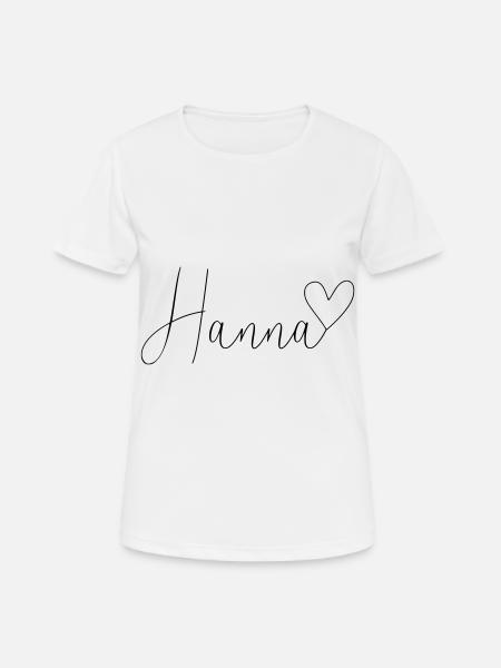 Hanna Last Name First Name Girl - Women's Breathable T-Shirt - white