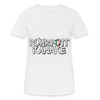 Ruhrpott Kanake mit NRW Logo - Frauen T-Shirt atmungsaktiv - Weiß - Vorne - AI Model Female 172 dark (172cm)