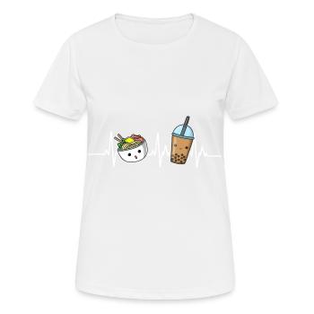 Cuisine asiatique japonaise Thé Ramen I Cadeau - T-shirt respirant Femme - blanc - Devant - AI Model Female 172 dark (172cm)