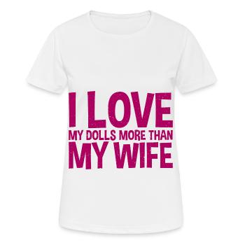 Les poupées d’amour plus que le graphisme de collection de poupées de femme - T-shirt respirant Femme - blanc - Devant - AI Model Female 172 dark (172cm)