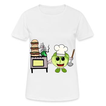 chou cuisinier cuisiniers cuisinier cuisinier hôte cuisine - T-shirt respirant Femme - blanc - Devant - AI Model Female 172 dark (172cm)