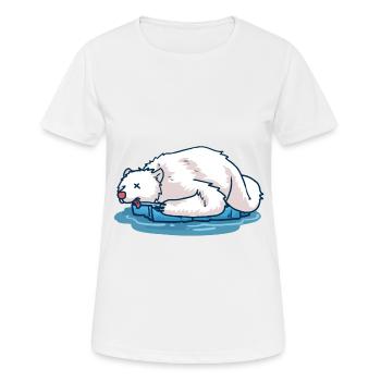 Ours polaire mort sur une banquise rip changement climatique - T-shirt respirant Femme - blanc - Devant - AI Model Female 172 dark (172cm)