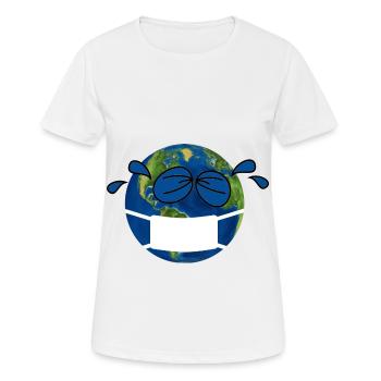 corona erde mundschutz - Frauen T-Shirt atmungsaktiv - Weiß - Vorne - AI Model Female 172 dark (172cm)