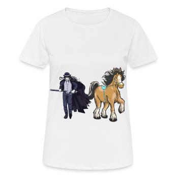 Personnage de conte de fées, conte de fées, épéiste, cheval, cheval - T-shirt respirant Femme - blanc - Devant - AI Model Female 172 dark (172cm)