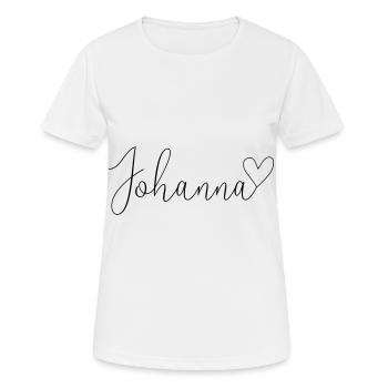 Johanna Nom Prénom Fille - T-shirt respirant Femme - blanc - Devant - AI Model Female 172 dark (172cm)