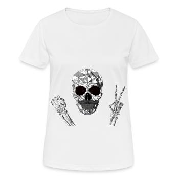 Hipster Skull, Hipster Totenkopf - Frauen T-Shirt atmungsaktiv - Weiß - Vorne - AI Model Female 172 dark (172cm)