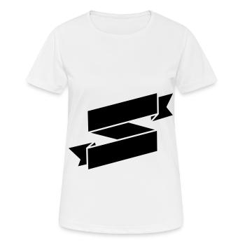 Schwarzer Ribbon Banner - Frauen T-Shirt atmungsaktiv - Weiß - Vorne - AI Model Female 172 dark (172cm)