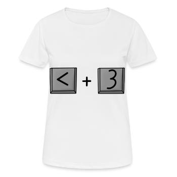 Computer Taste Herz Valentinstag - Frauen T-Shirt atmungsaktiv - Weiß - Vorne - AI Model Female 172 dark (172cm)